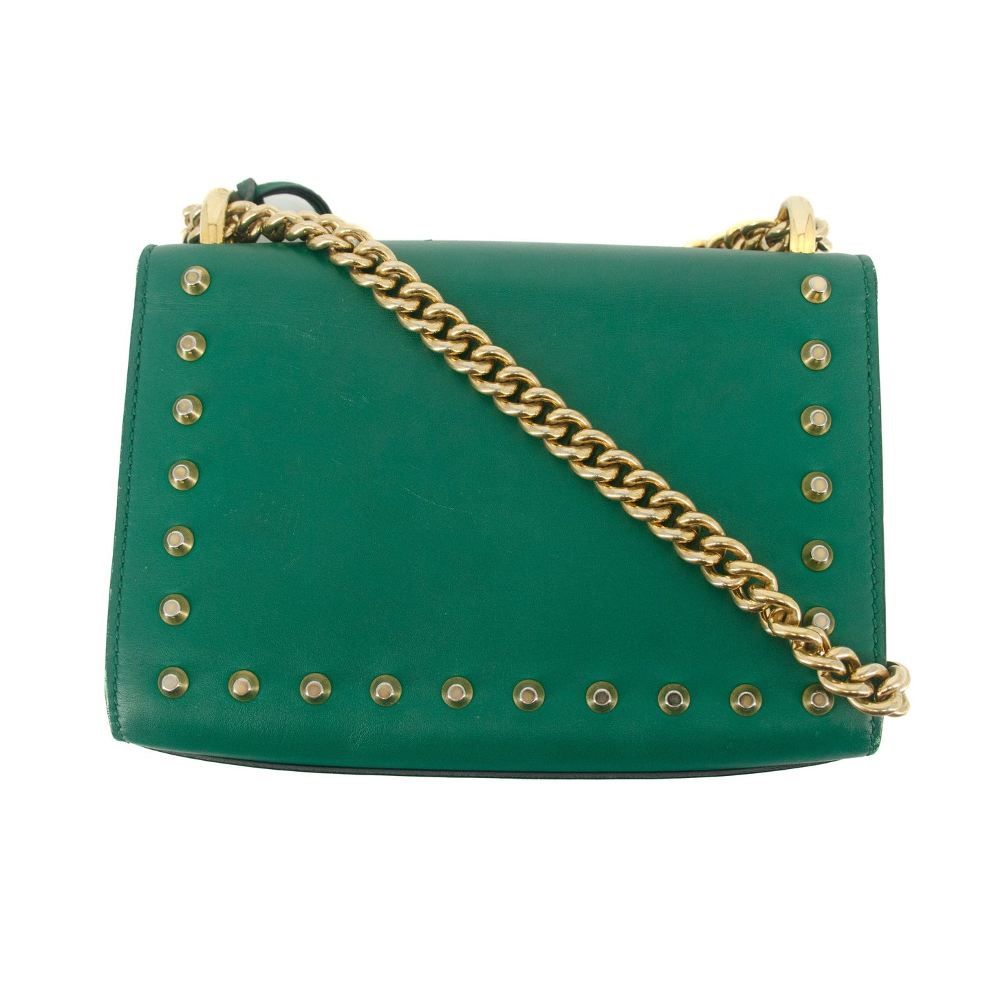 Gucci Small Pearl Studded Padlock Crossbody Bag Green #9219