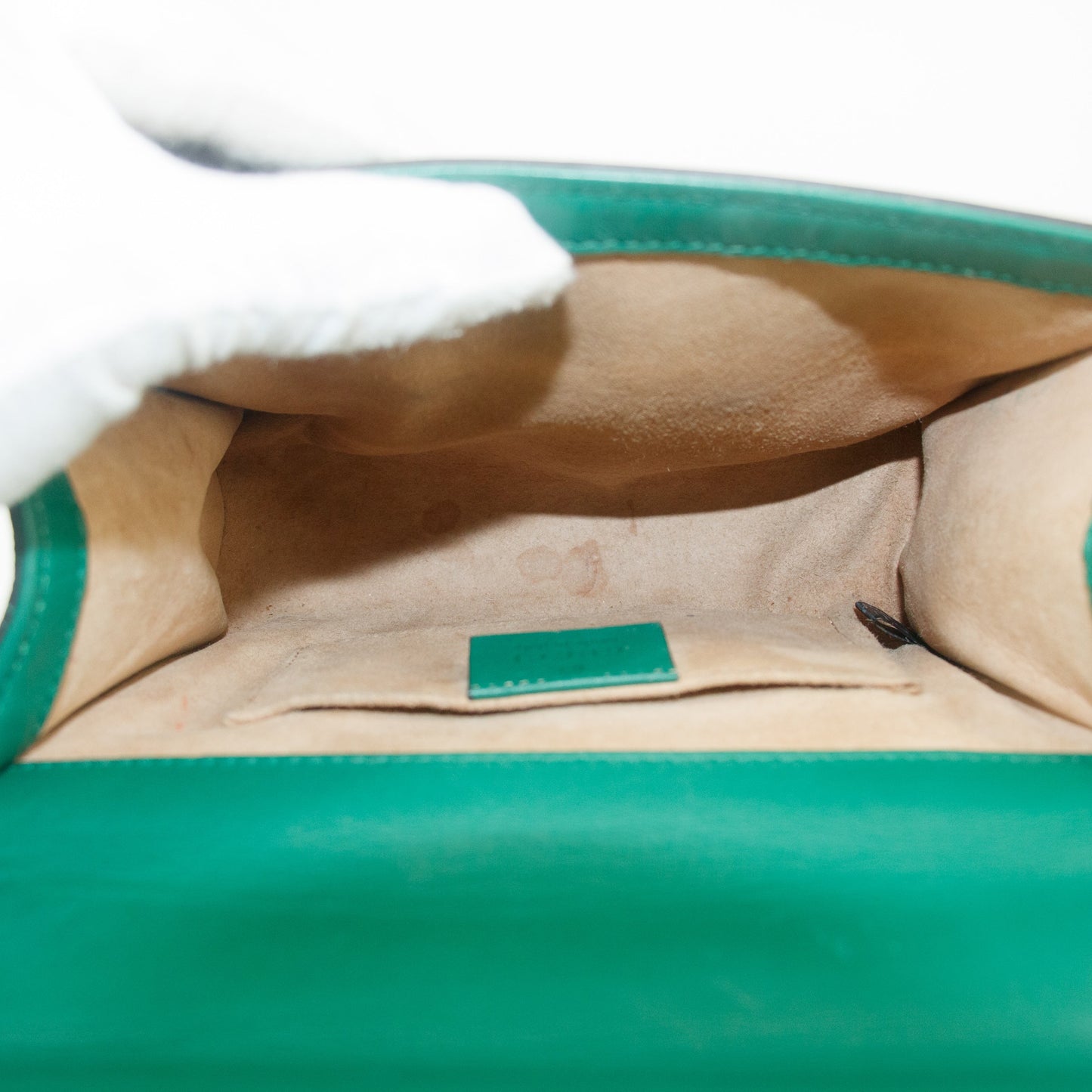 Gucci Small Pearl Studded Padlock Crossbody Bag Green #9219