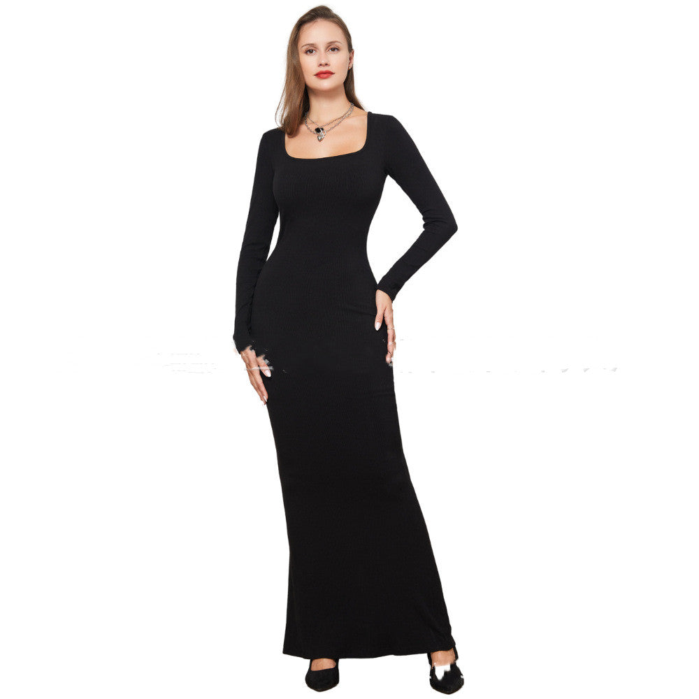 Two-in-one With Lining Double-layer Belly Contracting Hip Lifting Long Sleeve Narrow Dress - Premium dress from Concordia Style Boutique - Just $56.76! Shop now at Concordia Style Boutique