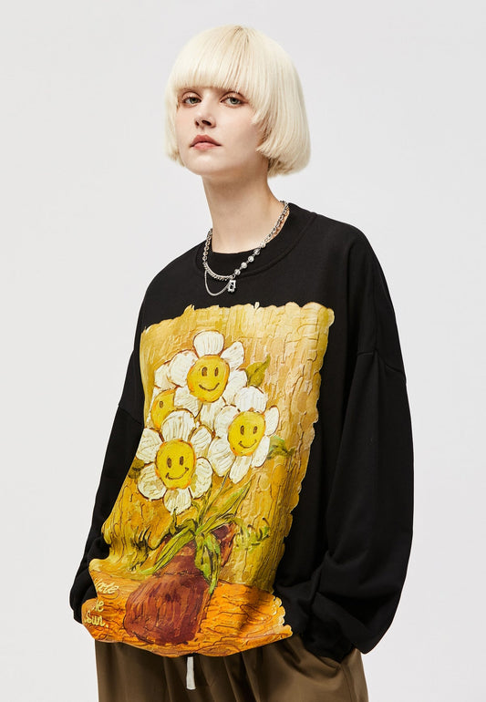 Daisy Flower Splash Art Crew - Concordia Style Boutique