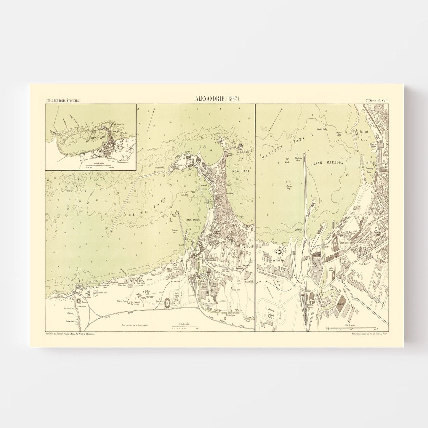 Vintage Map of Alexandria Egypt, 1882 - Concordia Style Boutique