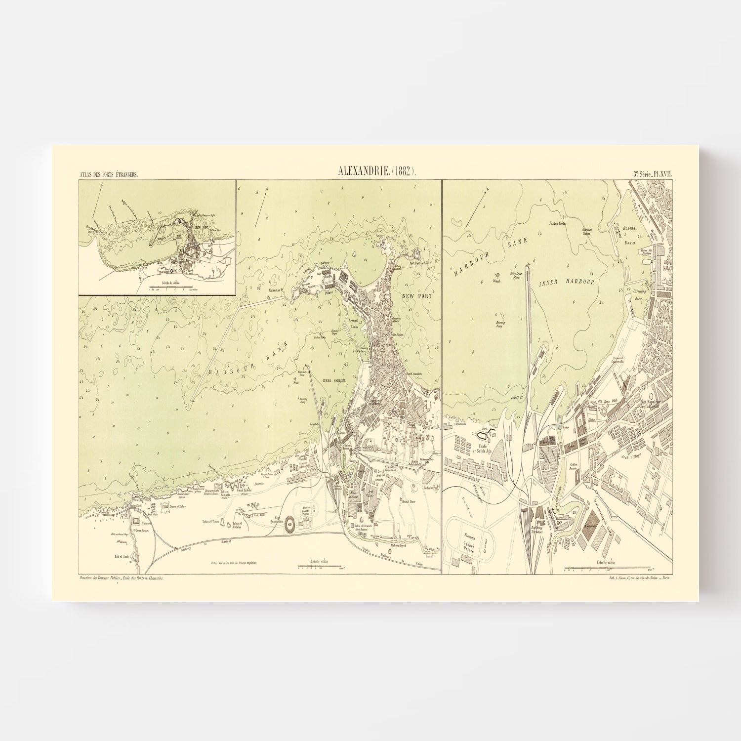 Vintage Map of Alexandria Egypt, 1882 - Concordia Style Boutique
