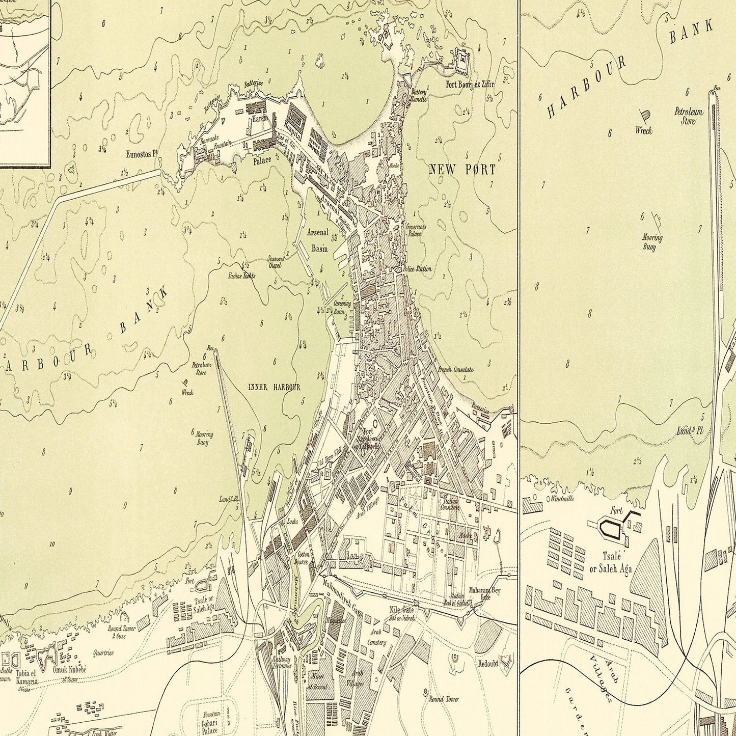 Vintage Map of Alexandria Egypt, 1882 - Concordia Style Boutique
