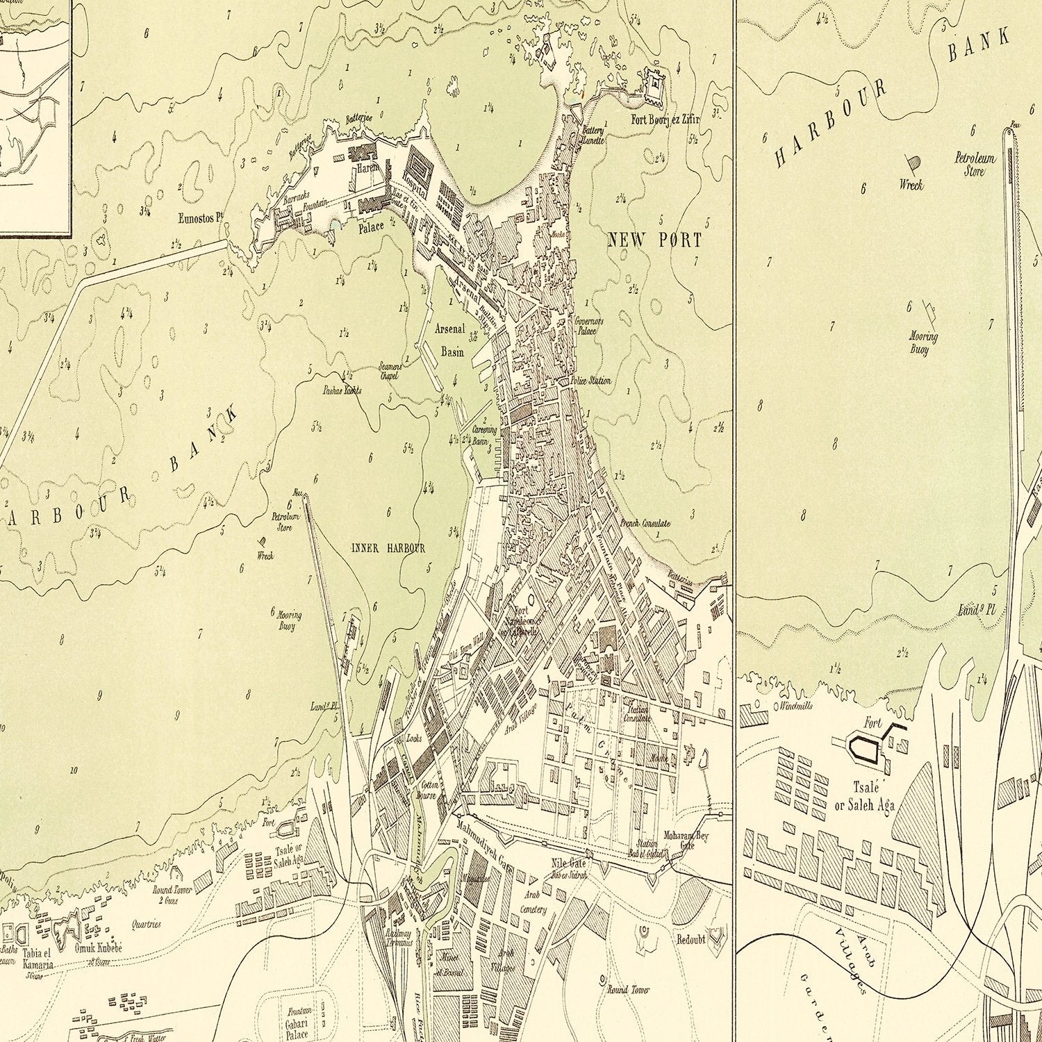 Vintage Map of Alexandria Egypt, 1882 - Concordia Style Boutique