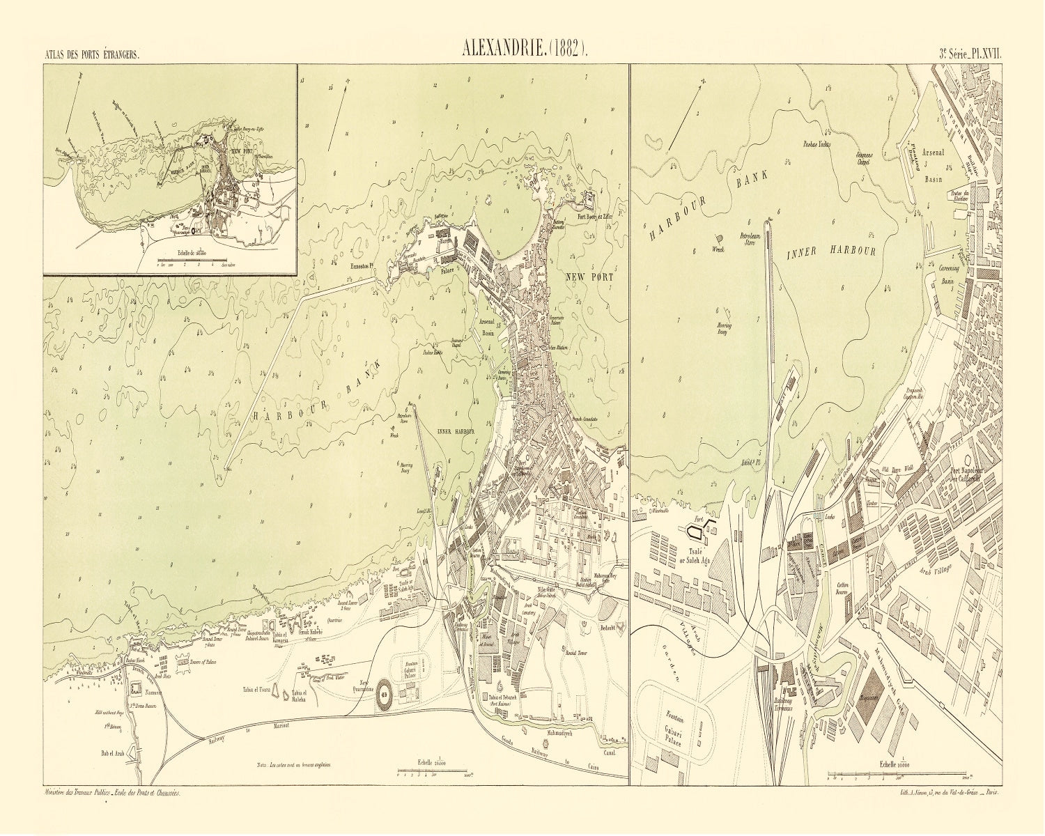 Vintage Map of Alexandria Egypt, 1882 - Concordia Style Boutique
