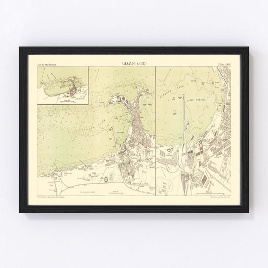 Vintage Map of Alexandria Egypt, 1882 - Concordia Style Boutique