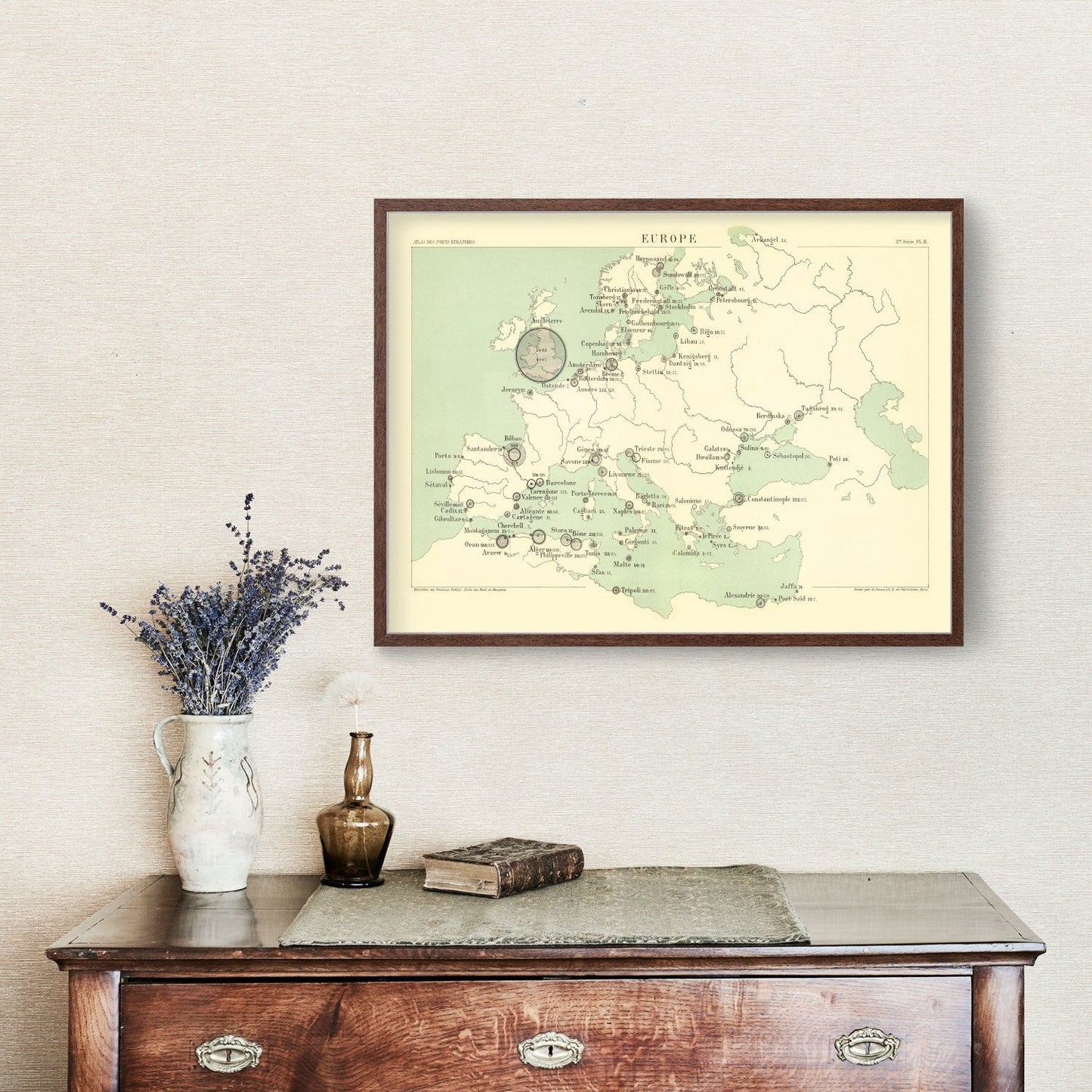 Vintage Europe Map 1886 - Concordia Style Boutique