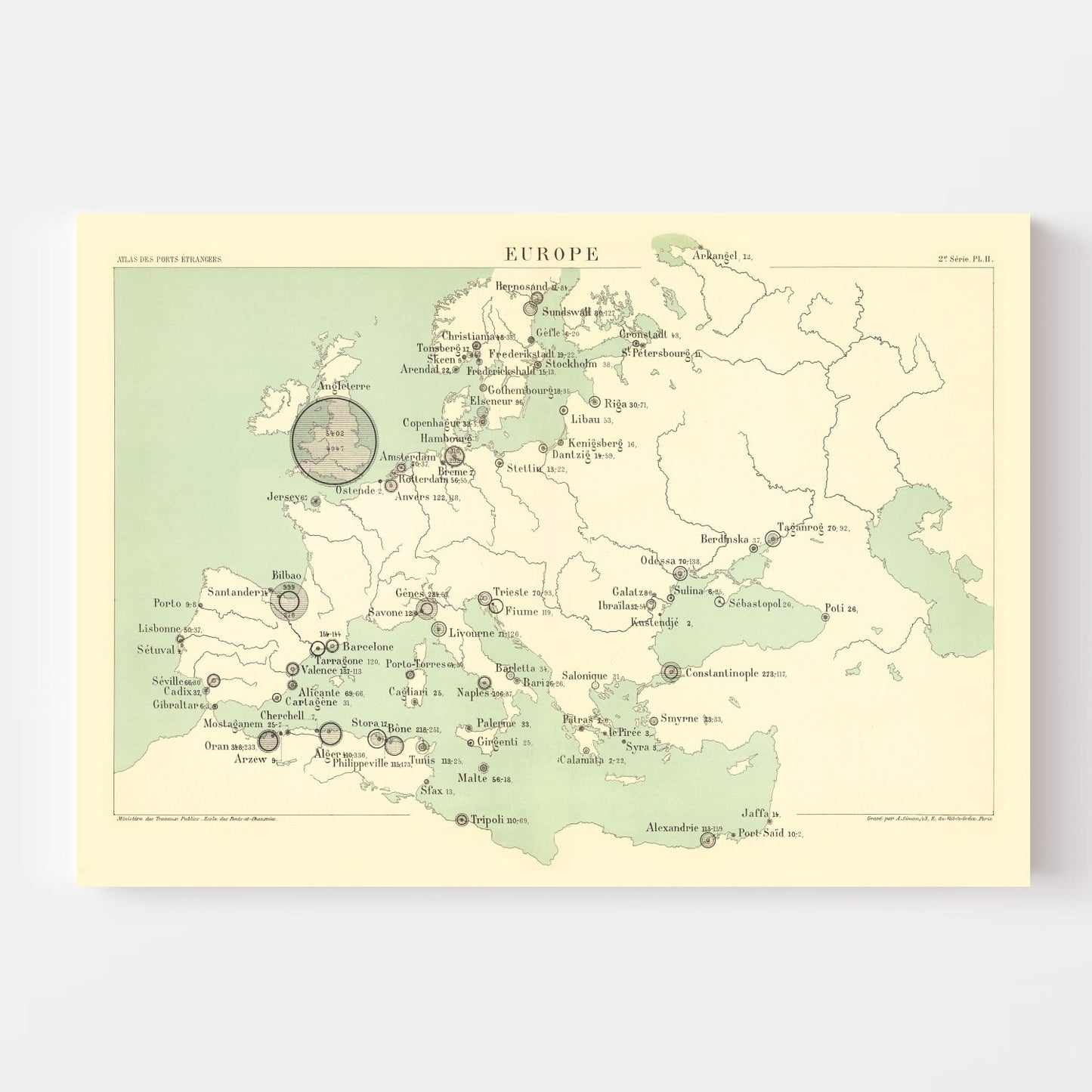 Vintage Europe Map 1886 - Concordia Style Boutique