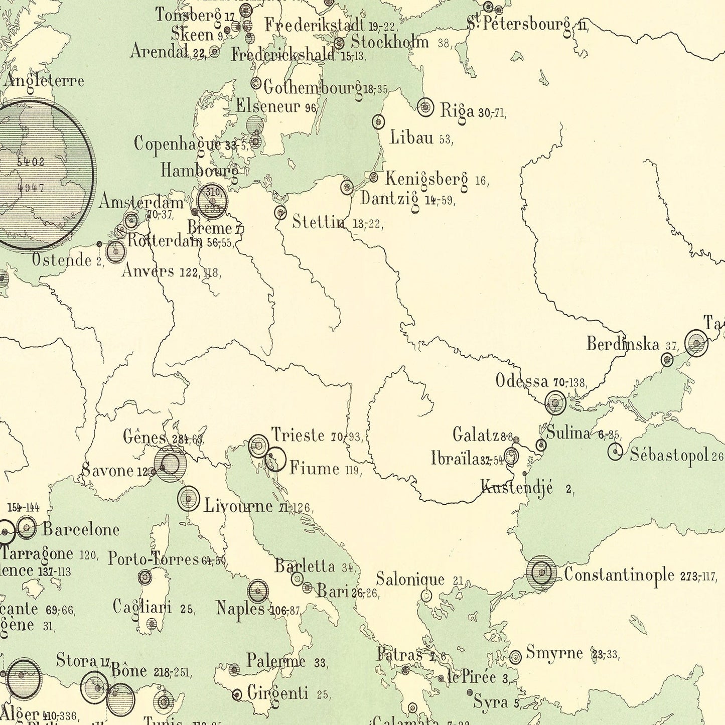 Vintage Europe Map 1886 - Concordia Style Boutique