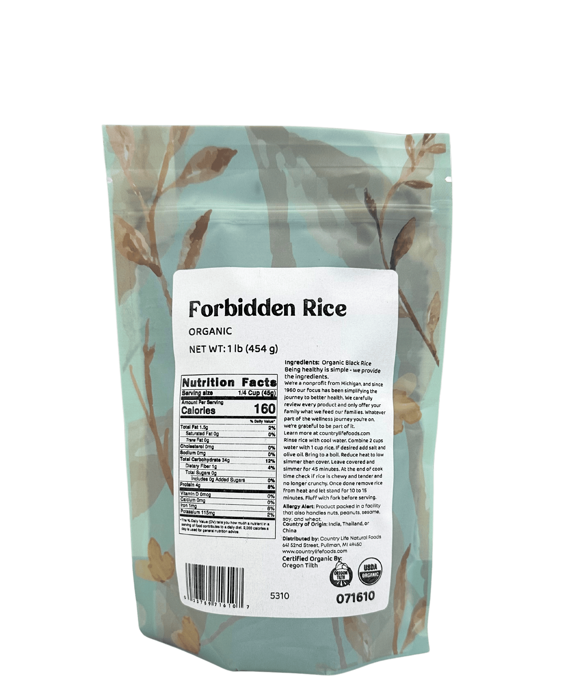 Forbidden Rice, Black, Organic - Concordia Style Boutique
