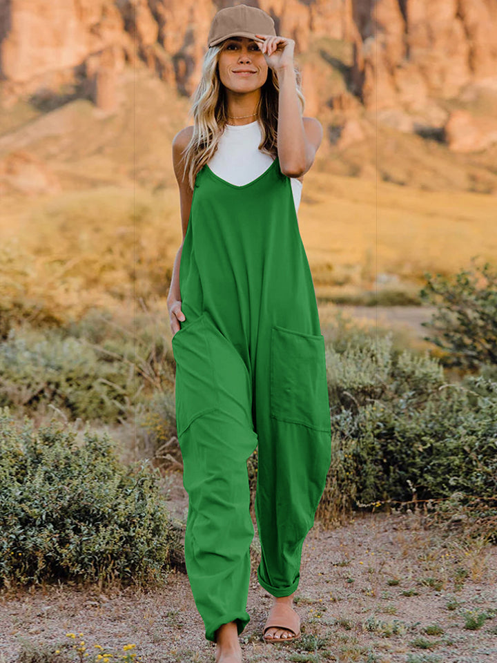 Double Take Full Size Sleeveless V-Neck Pocketed Jumpsuit - Concordia Style Boutique