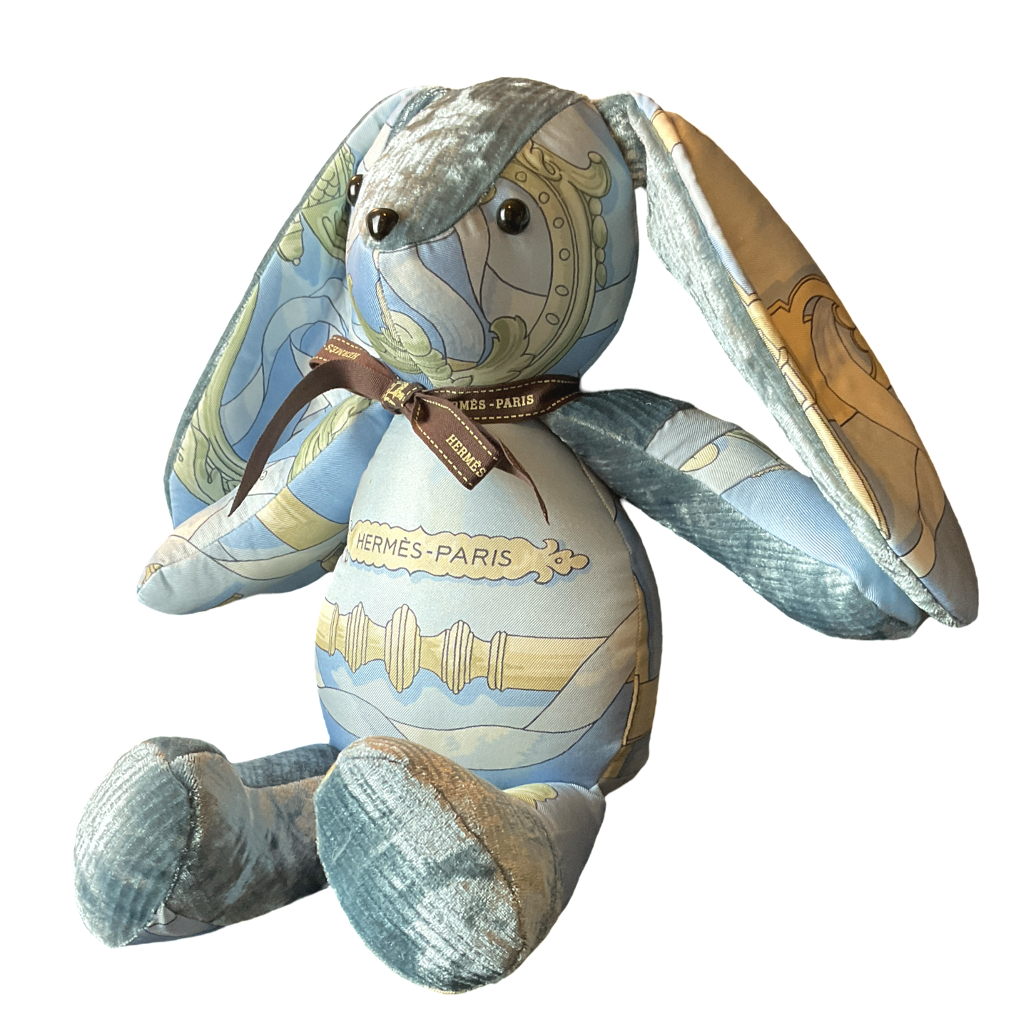 Ferronnerie Vintage Silk Scarf Patchwork Bunny