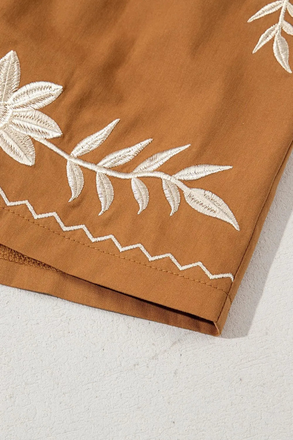 Embroidered Boho Tasseled Drawstring Elastic Waist Casual Shorts - Concordia Style Boutique