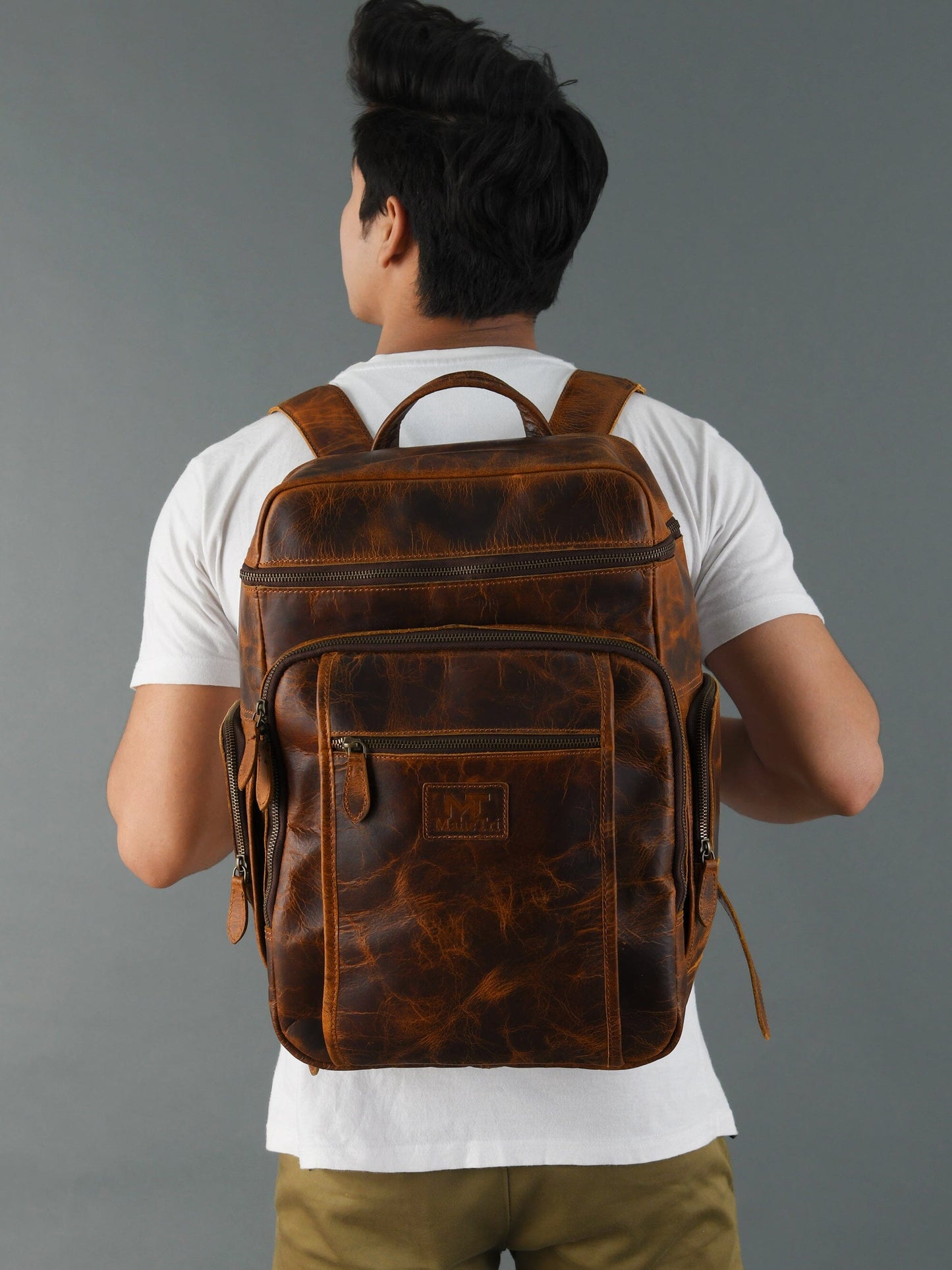 Alpha Caramel Buffalo Leather Travel Backpack - Concordia Style Boutique