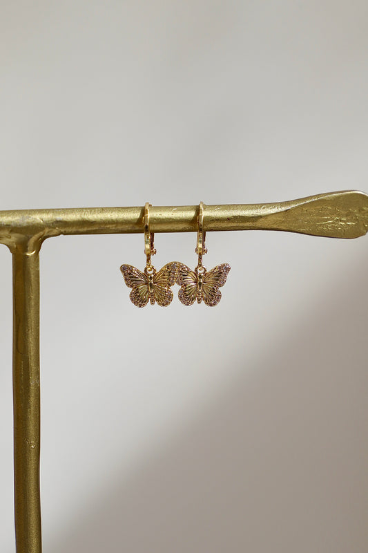 BUTTERFLY HUGGIE HOOP EARRINGS - Concordia Style Boutique