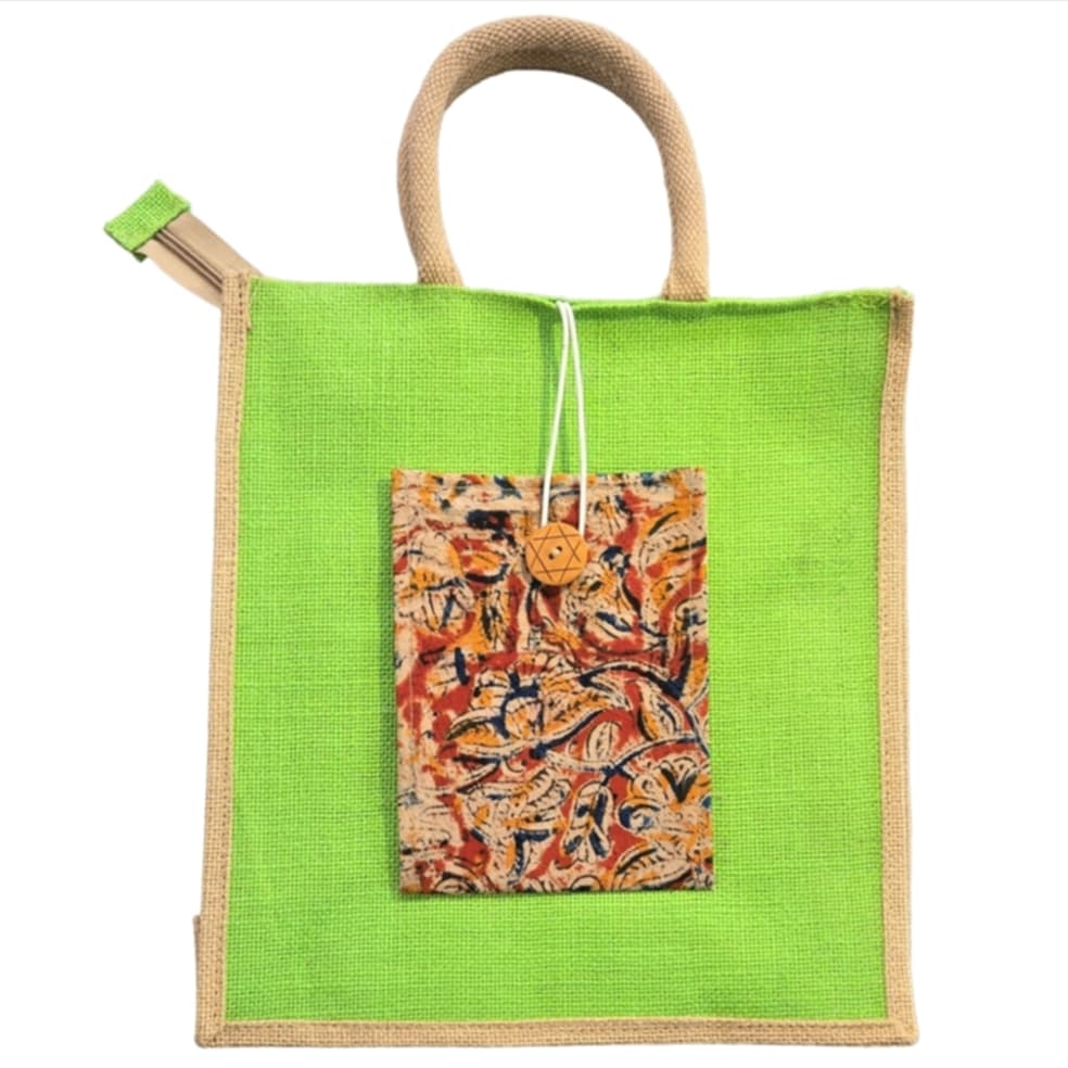 Vintage Style Jute Cotton Pocket Large Tote Shopping BAG Custom made