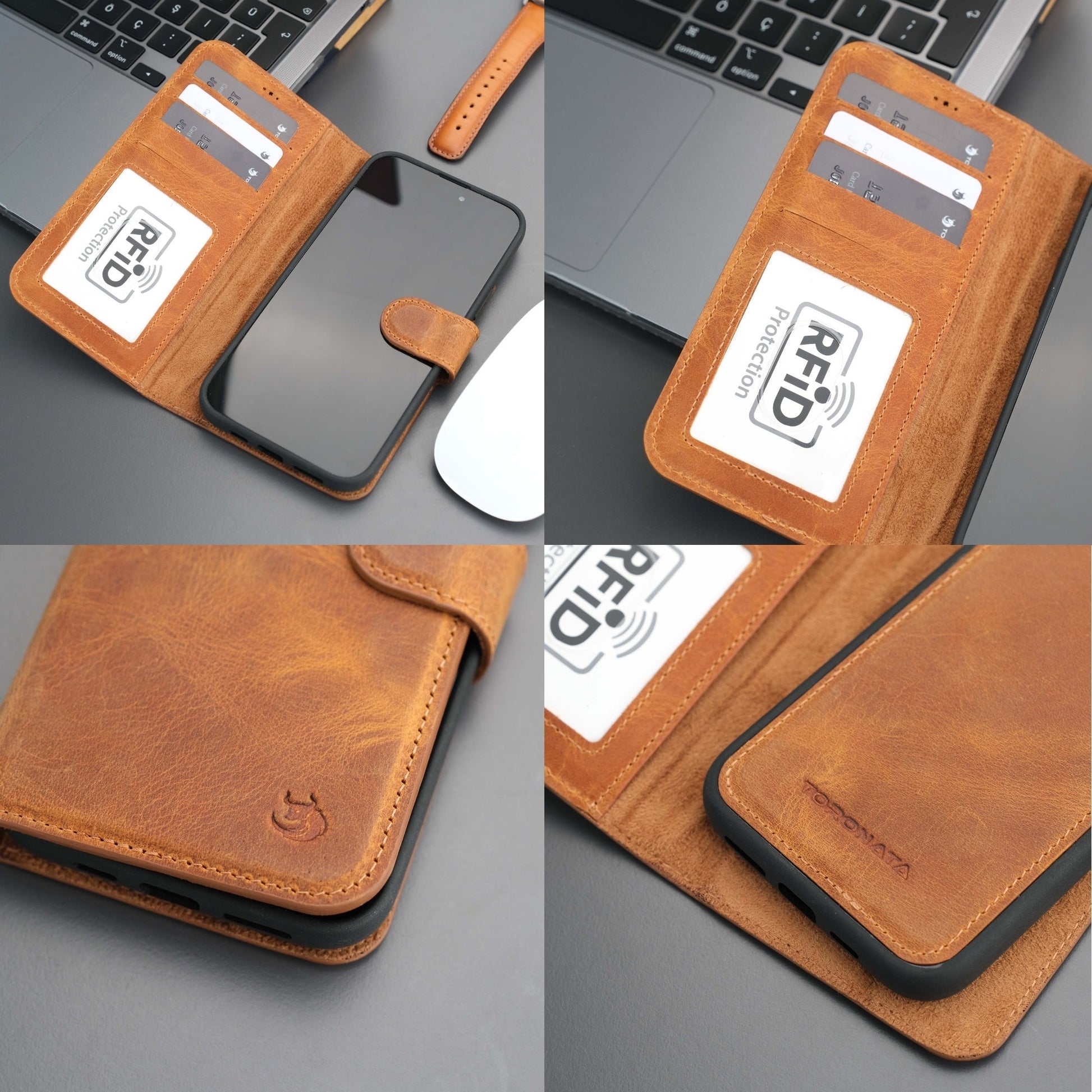 Casper Leather iPhone 15 Wallet Case | Detachable MagSafe Compatible RFID Protection - Concordia Style Boutique