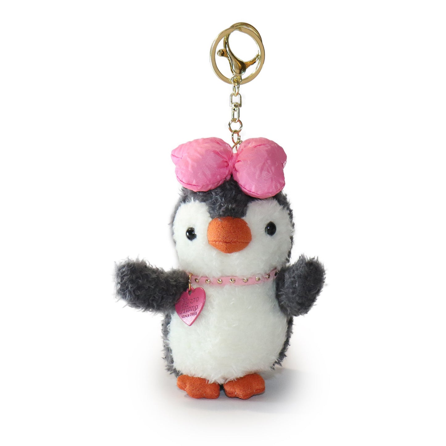 4-inch Fritter Penguin white Black Bow and Heart Charm