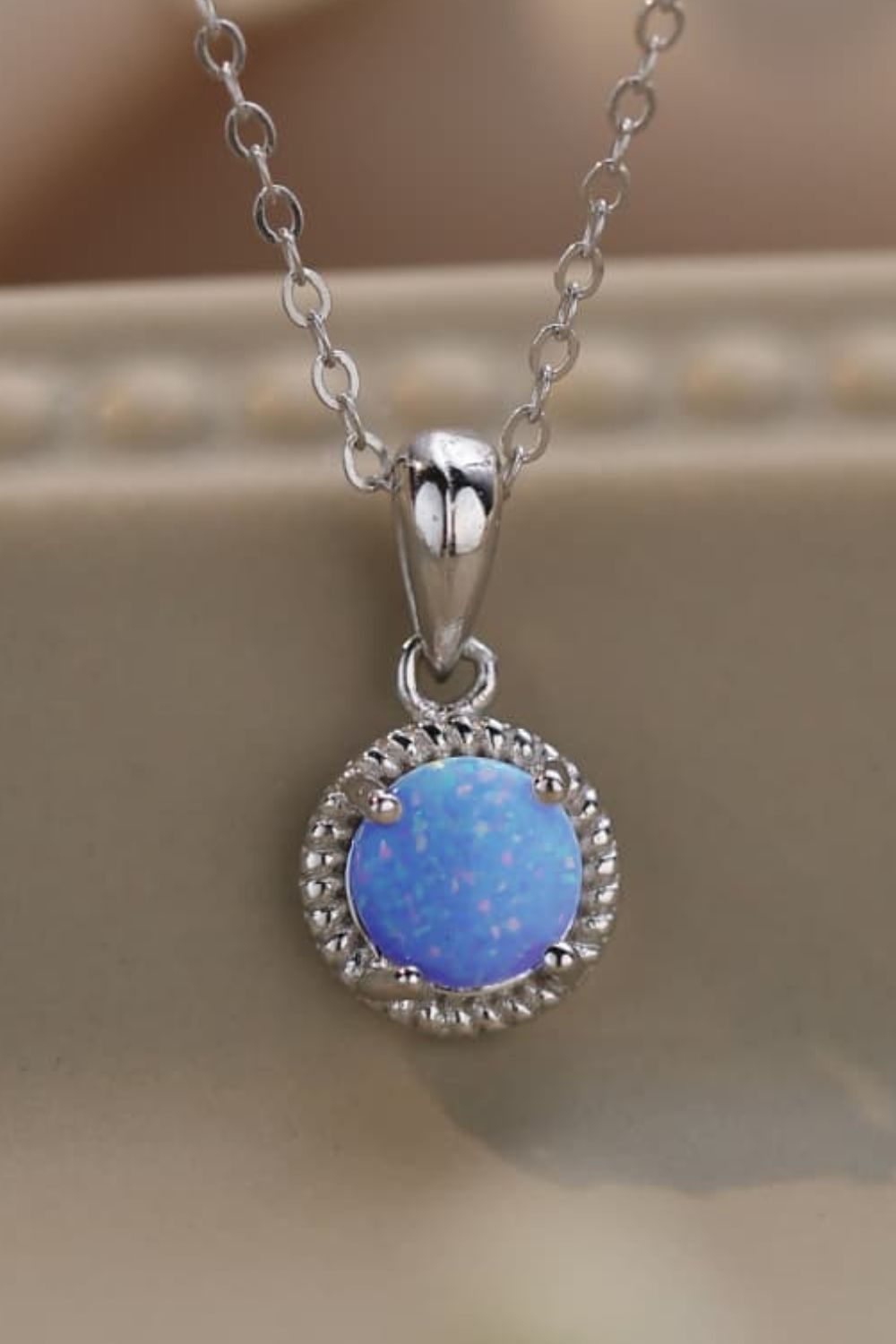 Opal Round Pendant Chain Necklace - Concordia Style Boutique