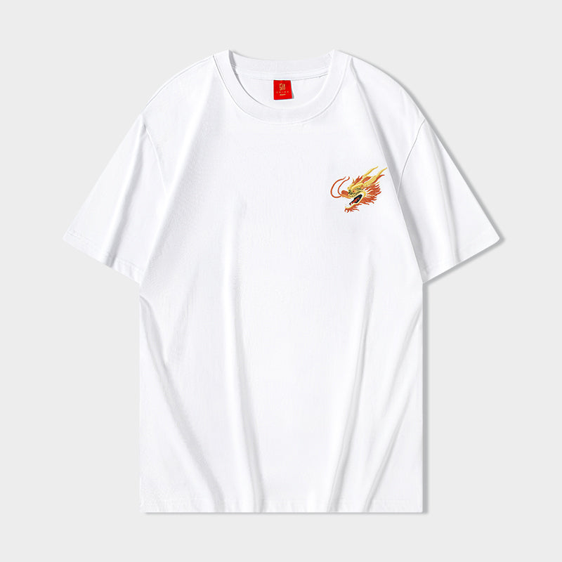 KH866 Golden Dragon Embroidery Tee - Concordia Style Boutique