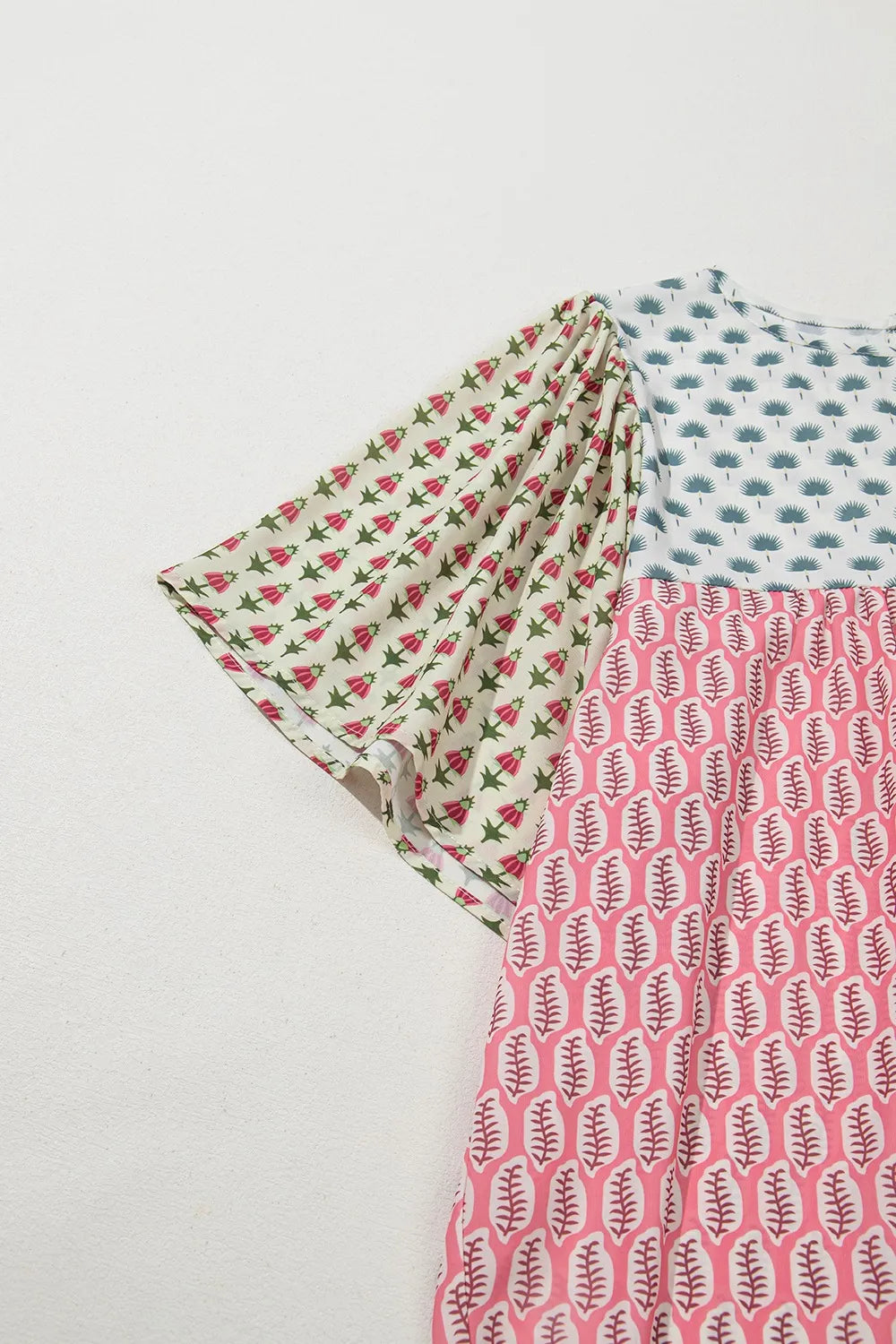 Floral Color Block Kimono Sleeves Blouse - Concordia Style Boutique