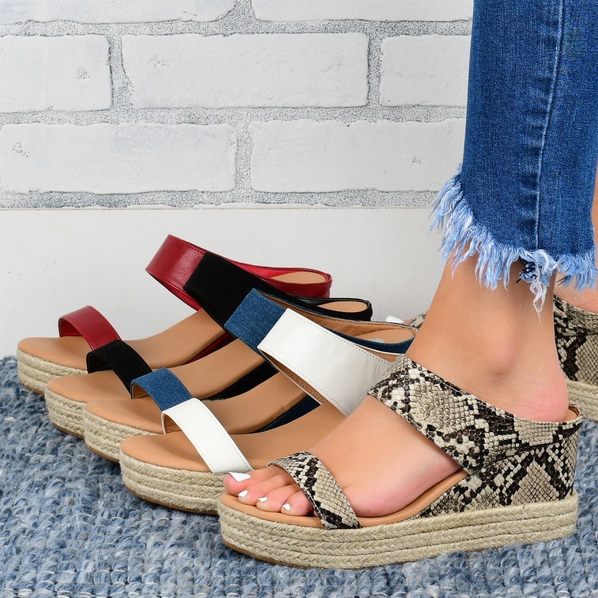 Wedge Heel Slippers - Casual Sandals-  Hemp High Wedge Heel Shoes - Premium Wedge Heel Slippers from Concordia Style Boutique - Just $35.43! Shop now at Concordia Style Boutique