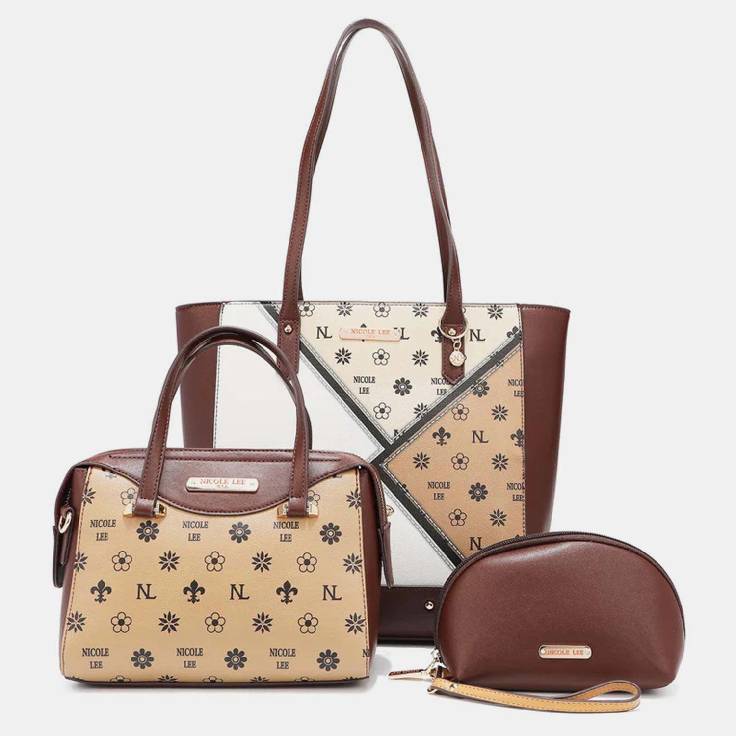 Nicole Lee USA 3-Piece Color Block Handbag Set - Premium Handbag Set from Concordia Style Boutique - Just $50.88! Shop now at Concordia Style Boutique