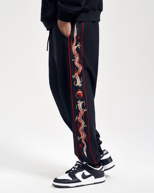 KH7061 Dragon Embroidery Joggers - Concordia Style Boutique