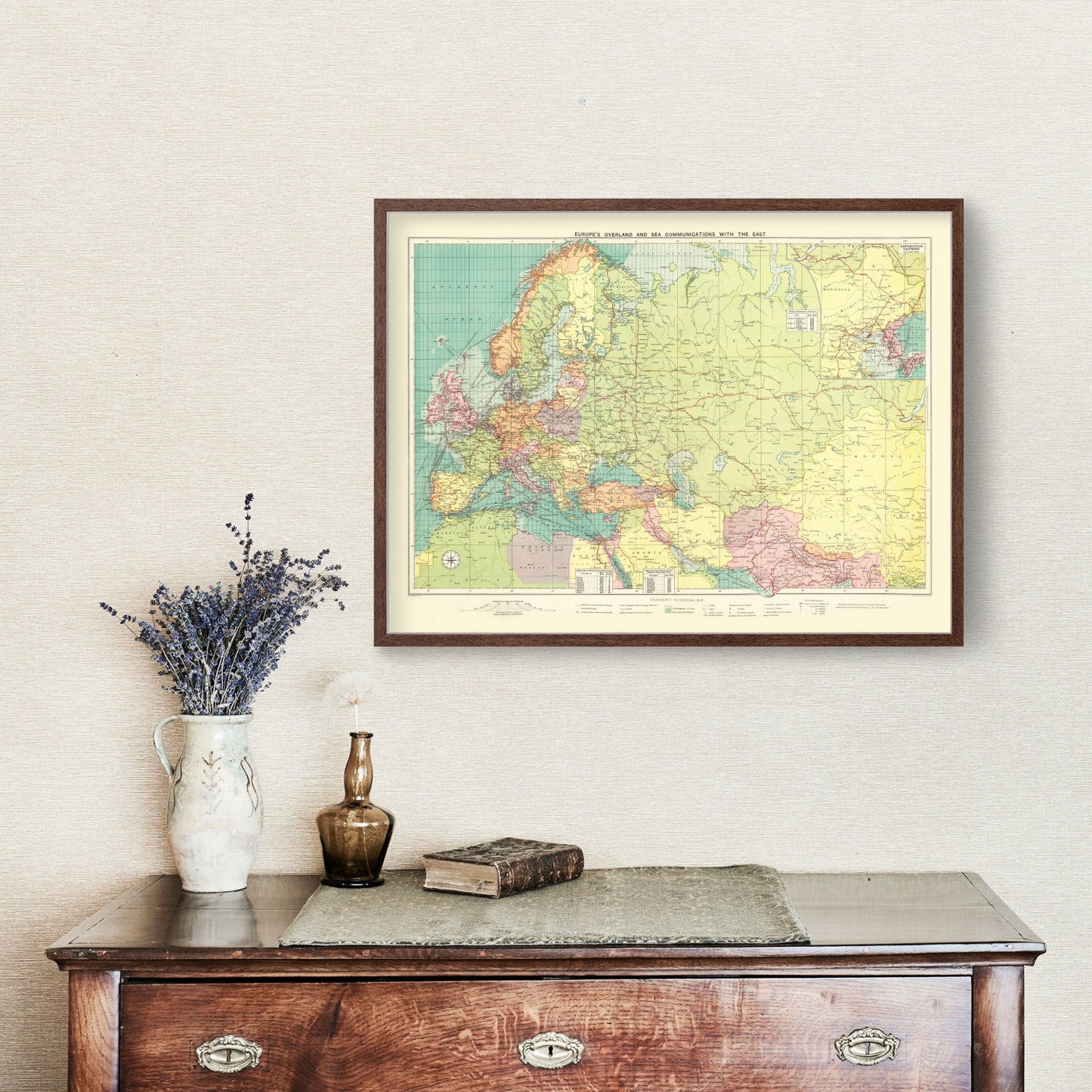 Vintage Map of Europe, 1922 - Concordia Style Boutique