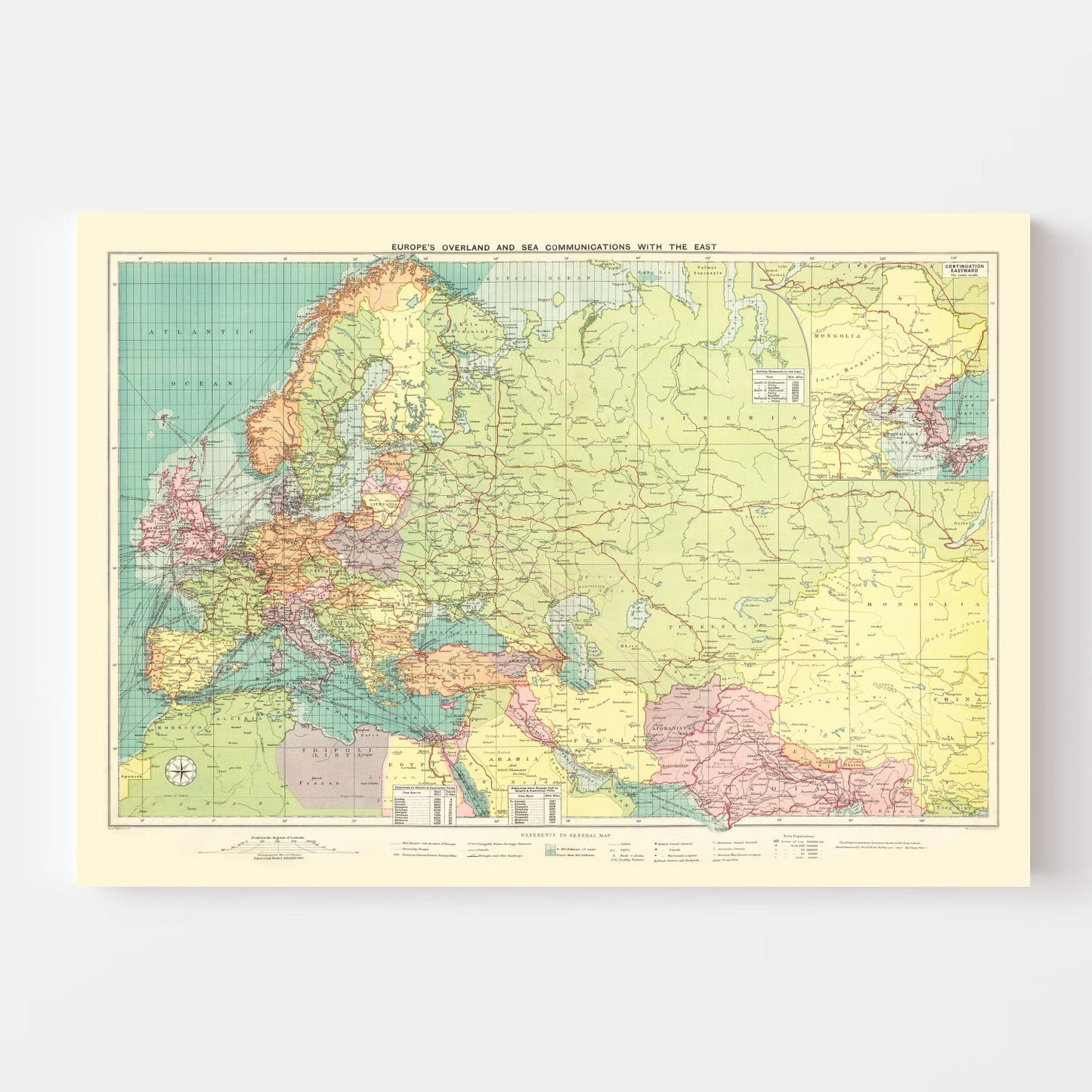 Vintage Map of Europe, 1922 - Concordia Style Boutique