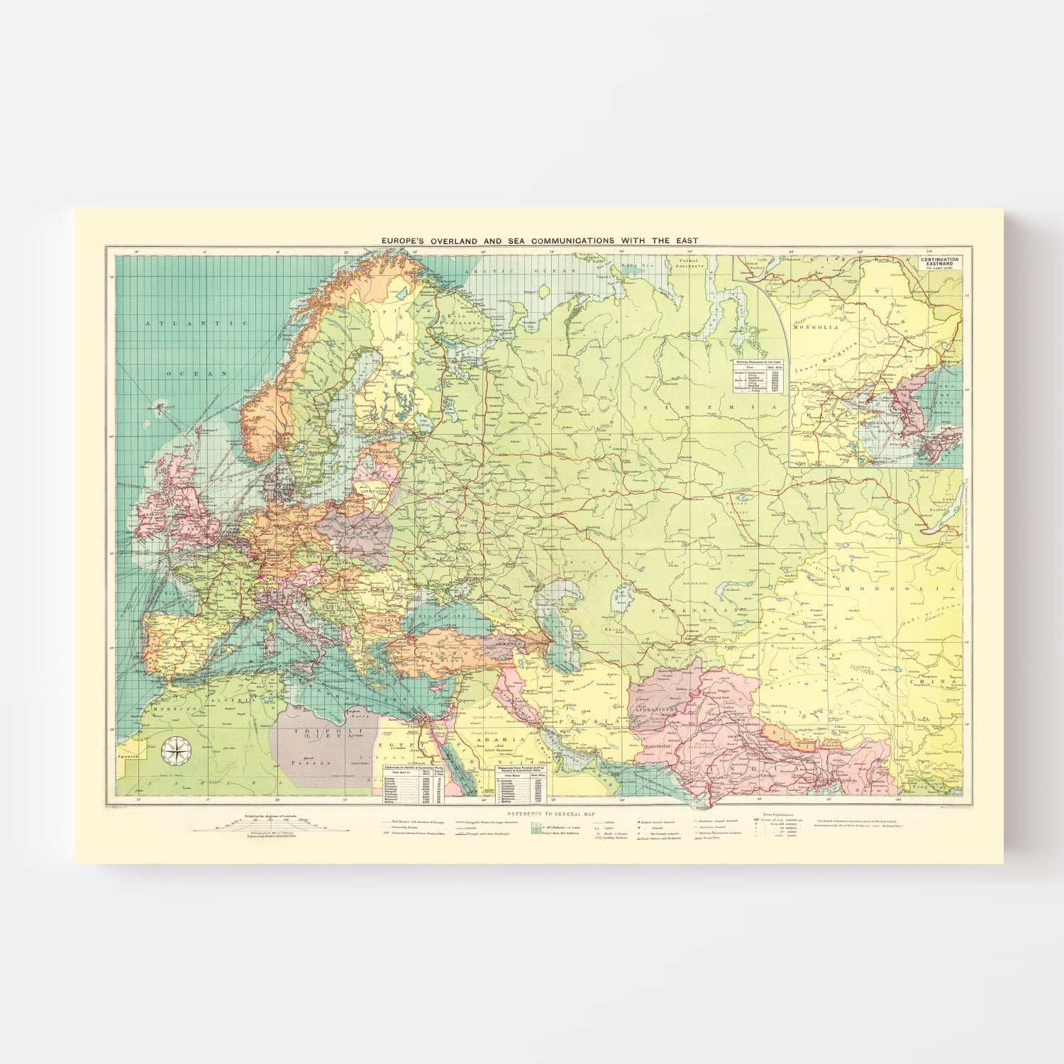 Vintage Map of Europe, 1922 - Concordia Style Boutique