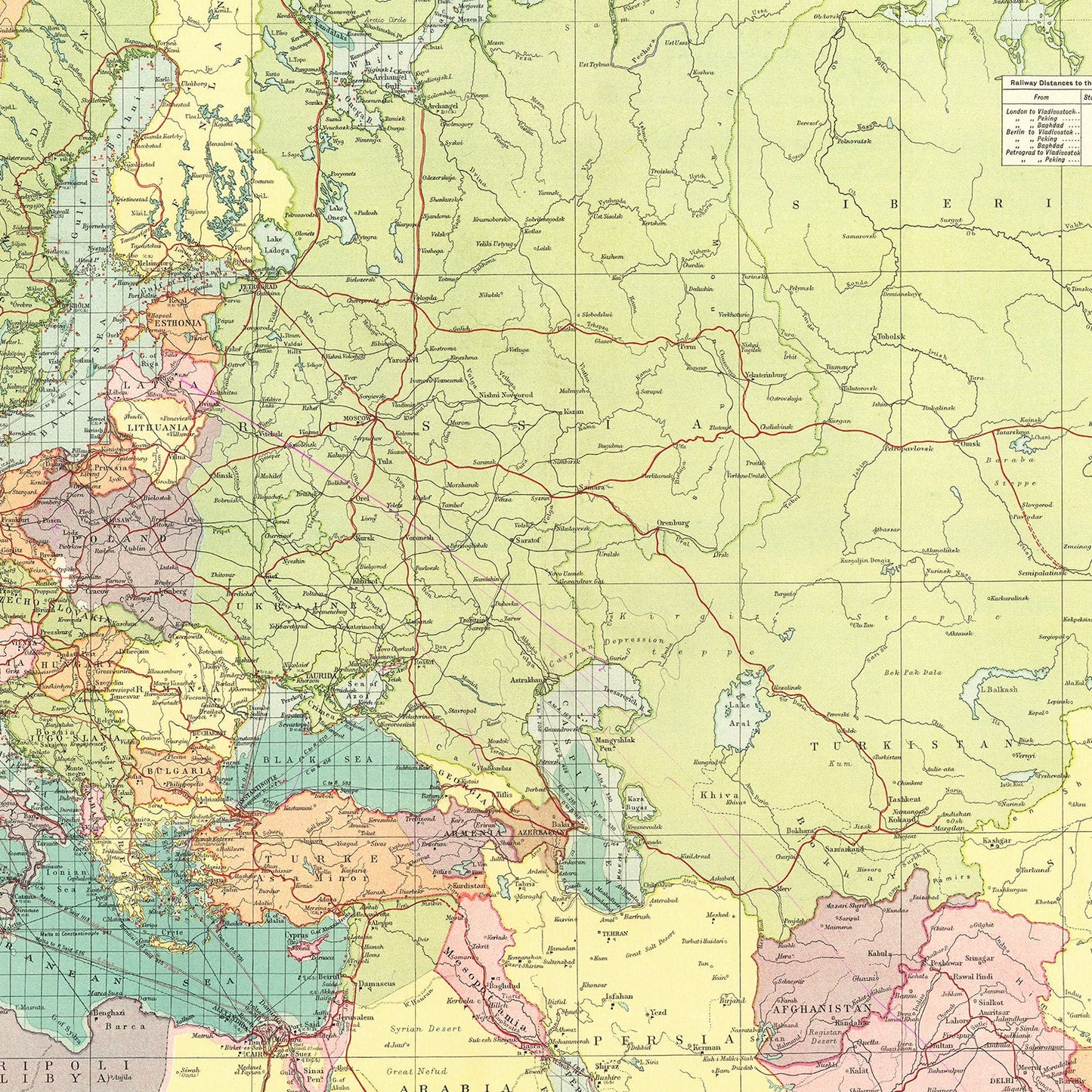 Vintage Map of Europe, 1922 - Concordia Style Boutique