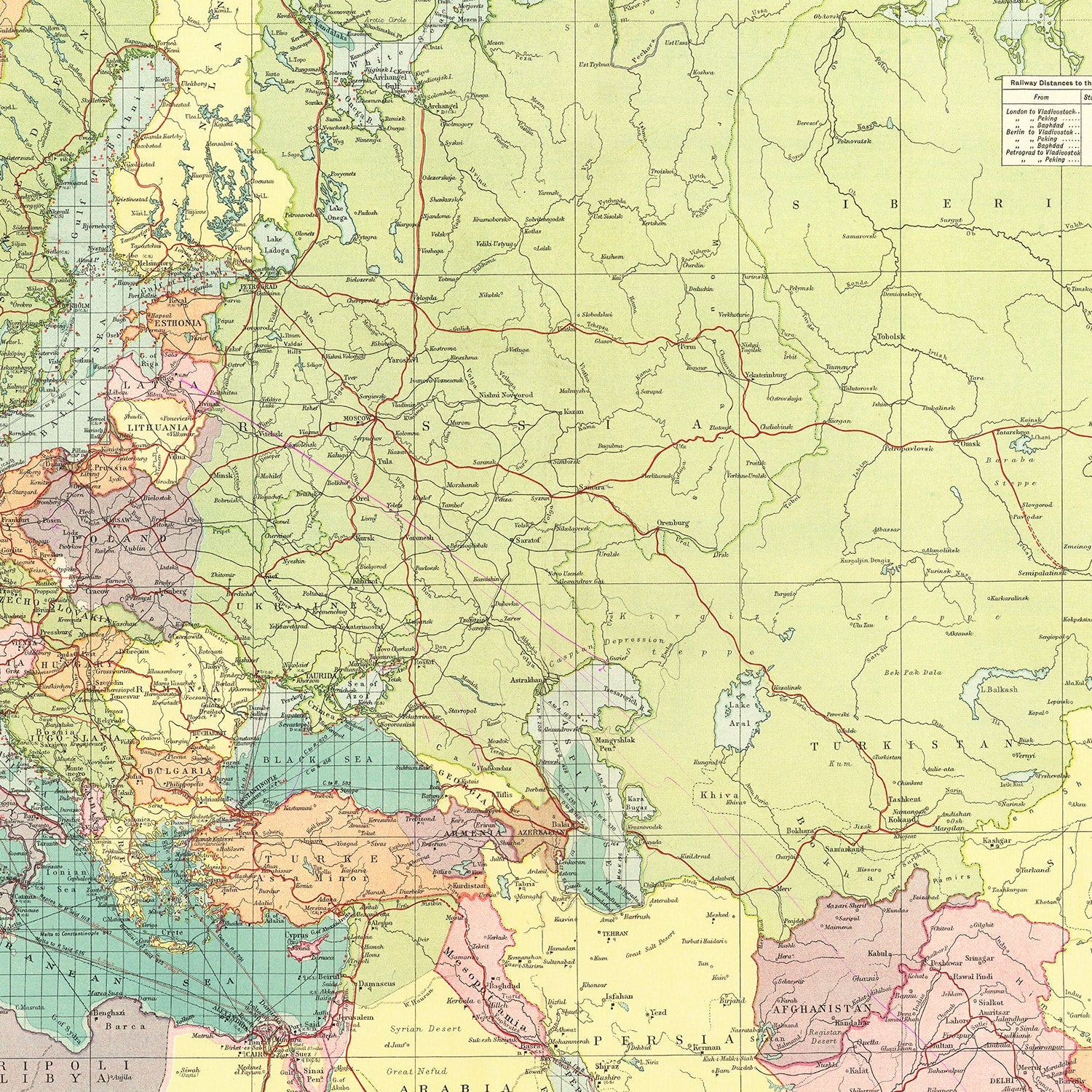 Vintage Map of Europe, 1922 - Concordia Style Boutique