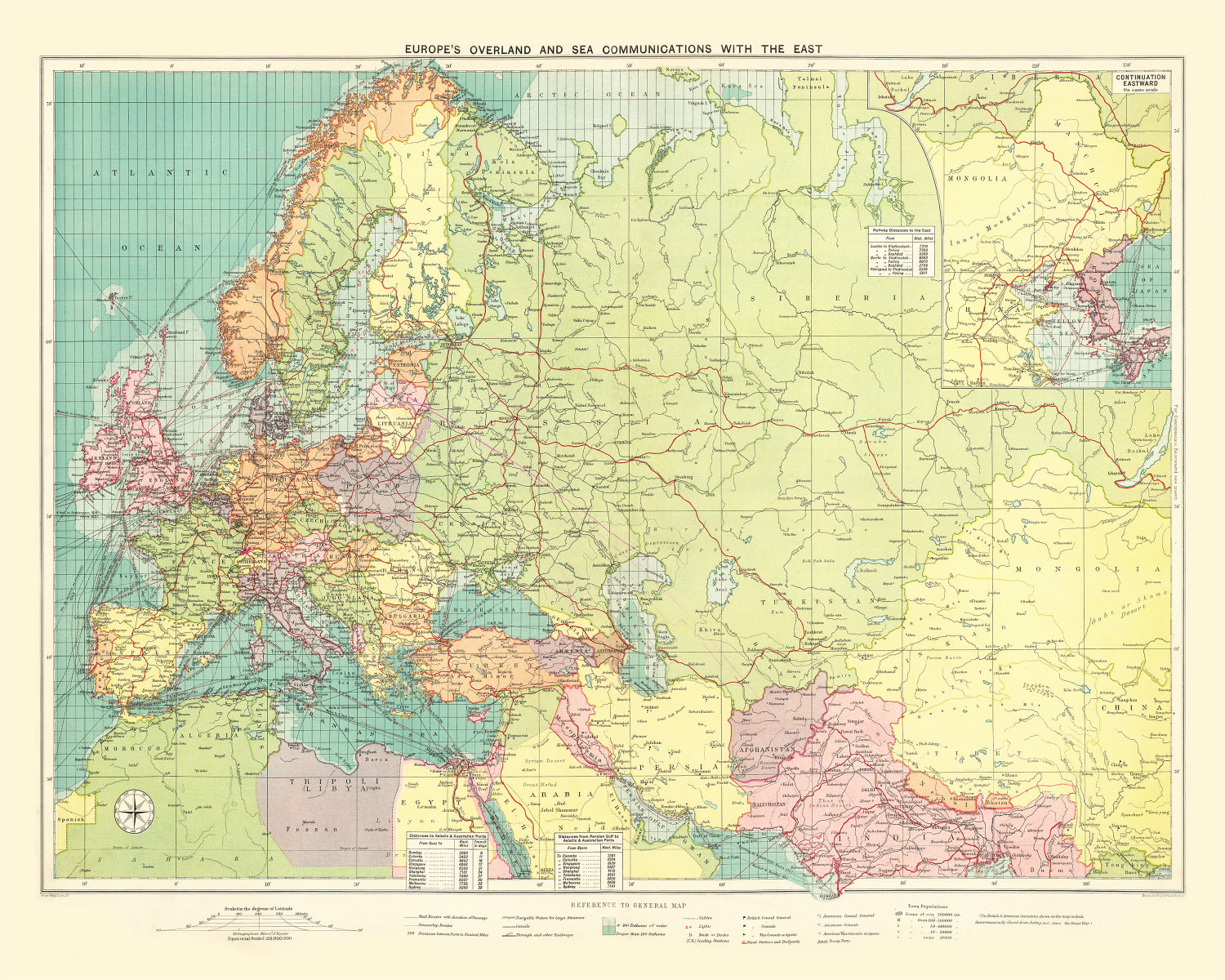 Vintage Map of Europe, 1922 - Concordia Style Boutique