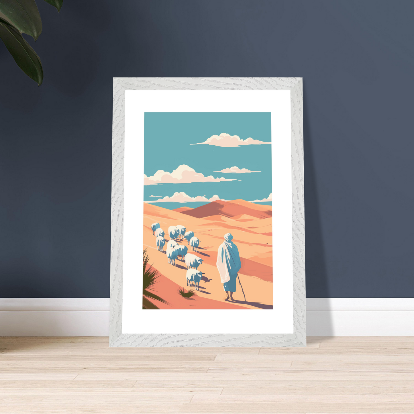 Shepherd Beneath the Desert Sky Framed Art