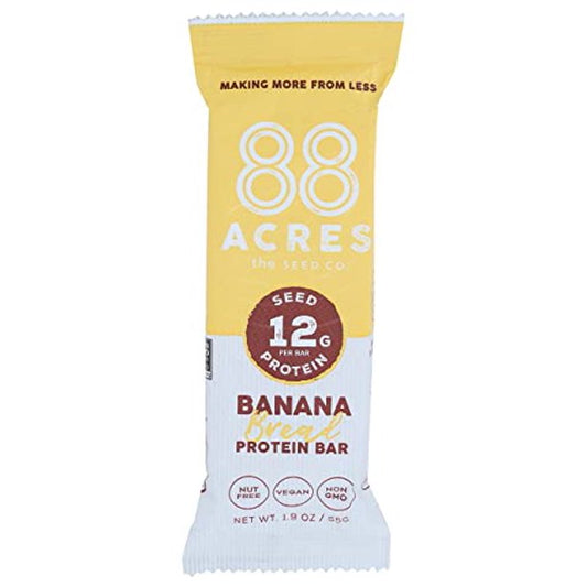 88 Acres - Protein Bar, Banana Bread Flavor, 9 x 1.9 Oz Bars - Concordia Style Boutique