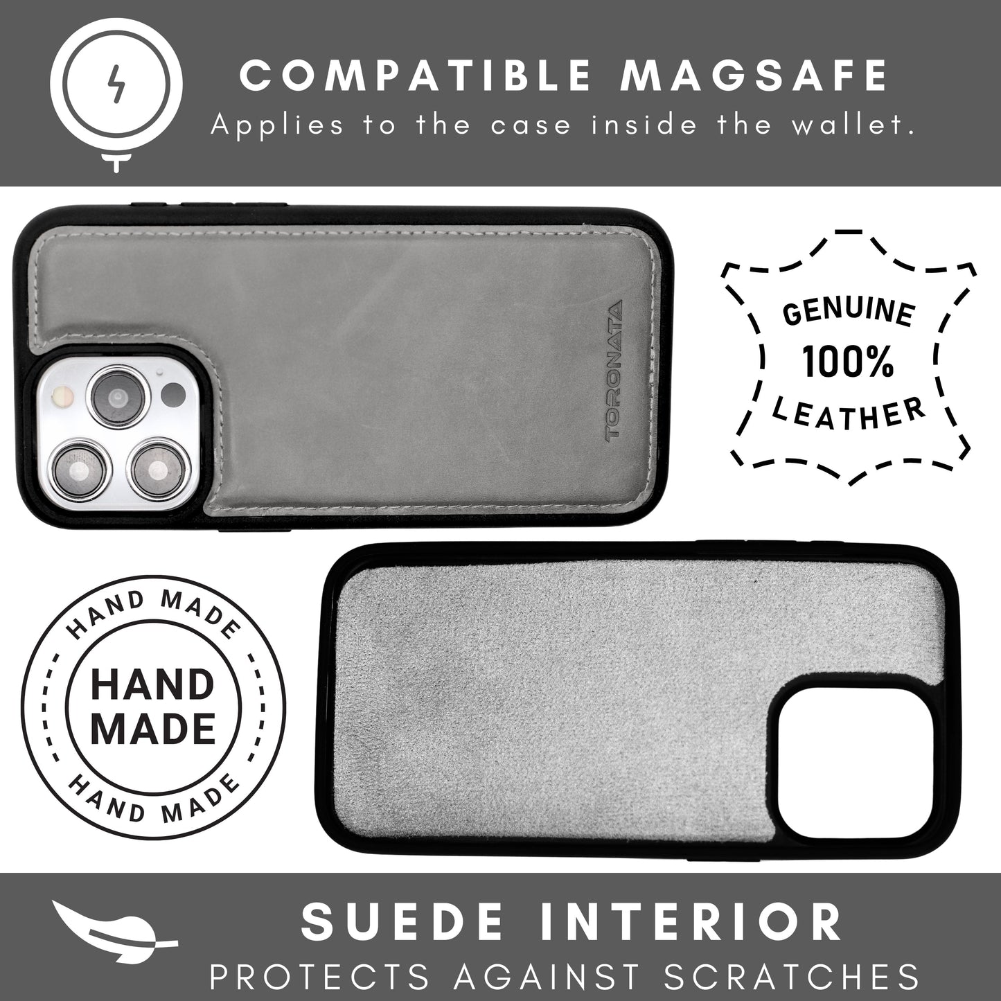 Vegas Premium Leather iPhone 15 Pro Wallet Case with MagSafe | Detachable RFID Blocking Luxury Wallet - Concordia Style Boutique