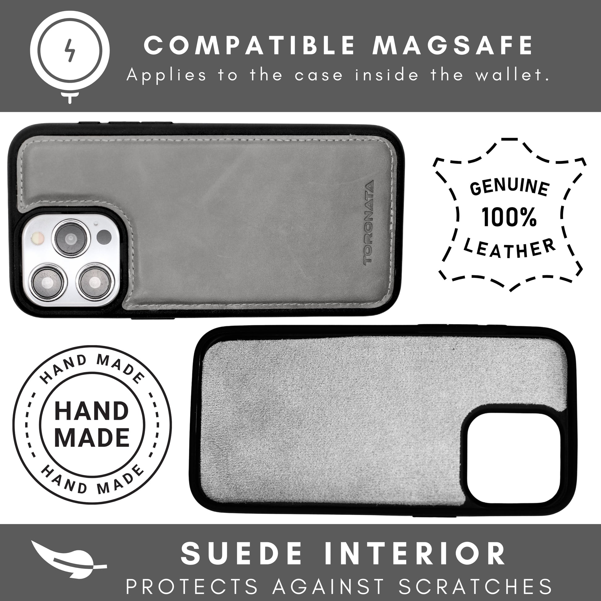 Vegas Premium Leather iPhone 15 Pro Wallet Case with MagSafe | Detachable RFID Blocking Luxury Wallet - Concordia Style Boutique
