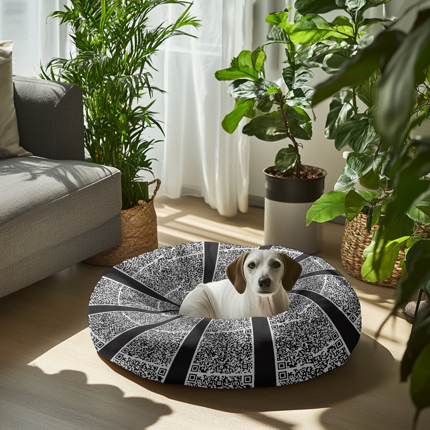 Round Small Size Pet Bed -"Scan Me" - Premium pet bed from Concordia Style Boutique - Just $20.50! Shop now at Concordia Style Boutique