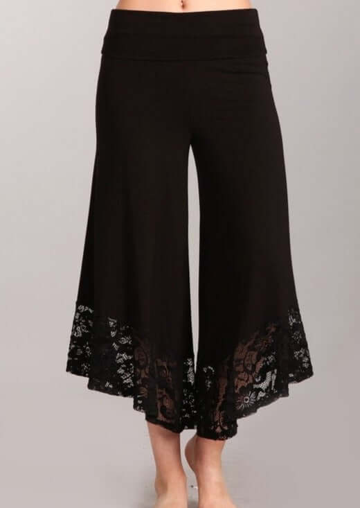 Lace Hem Gaucho Style Pants - Clearance Final Sale - Concordia Style Boutique