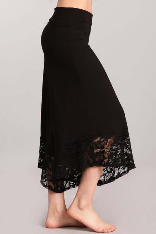 Lace Hem Gaucho Style Pants - Clearance Final Sale - Concordia Style Boutique