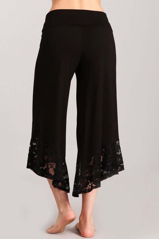 Lace Hem Gaucho Style Pants - Clearance Final Sale - Concordia Style Boutique