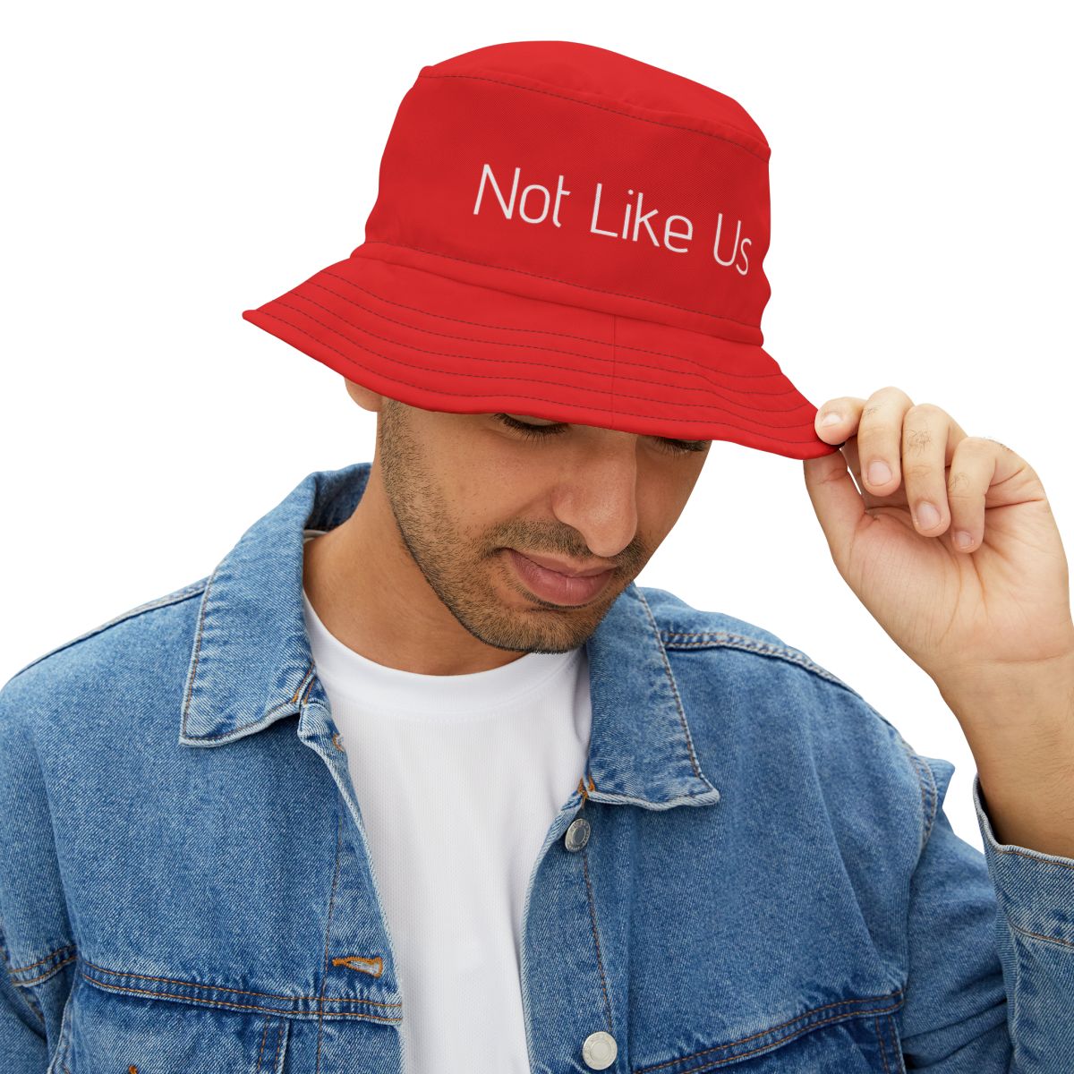 "They Not Like Us" - Bucket Hat (Red) - Premium Hats from Concordia Style Boutique - Just $27.84! Shop now at Concordia Style Boutique