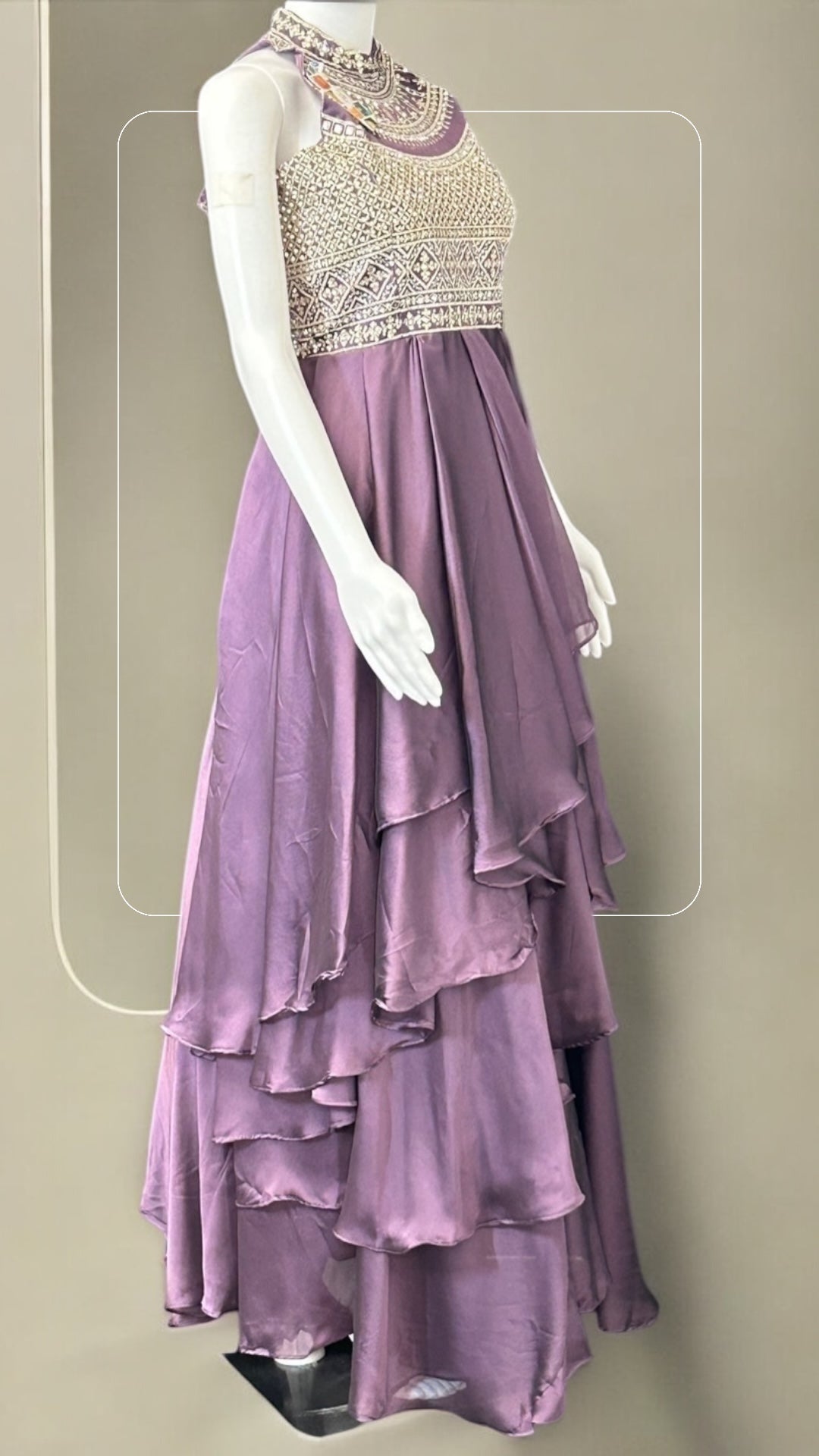 Chiffon silk Indo western gown/ long dress