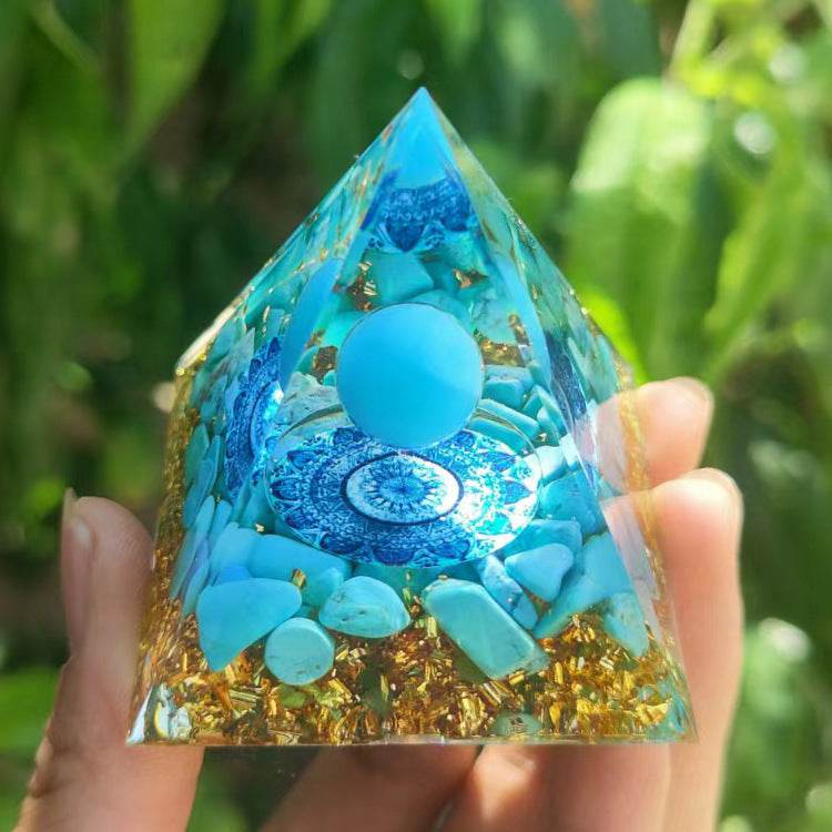 Crystal Ball Pyramid - 5CM 6 CM 8CM 10CM - Crystal Gravel Drop - Glue Resin Handmade - Concordia Style Boutique