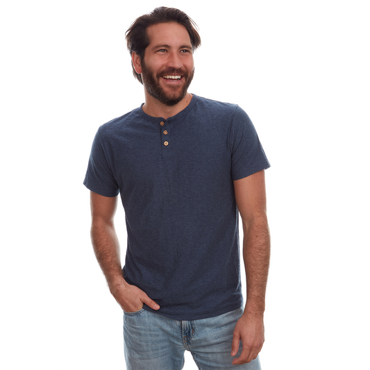 Noel Solid Slub Henley - Concordia Style Boutique