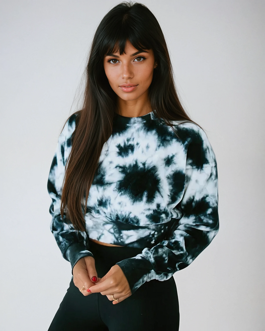 Midnight Velvet Tie-Dye Crop Pullover