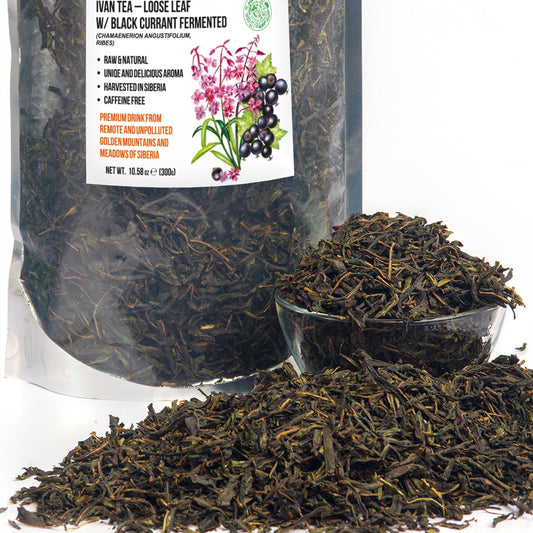 Siberian Green Fermented Ivan Tea with Black Currant Leaves – 300g - Concordia Style Boutique