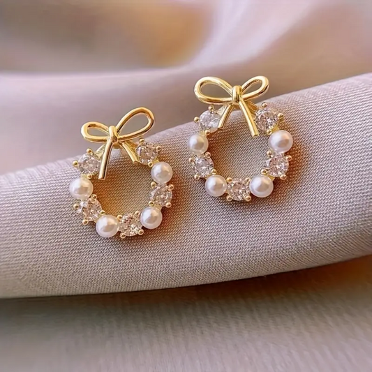 PEARL BOWKNOT EARRINGS (PAIR) - Concordia Style Boutique