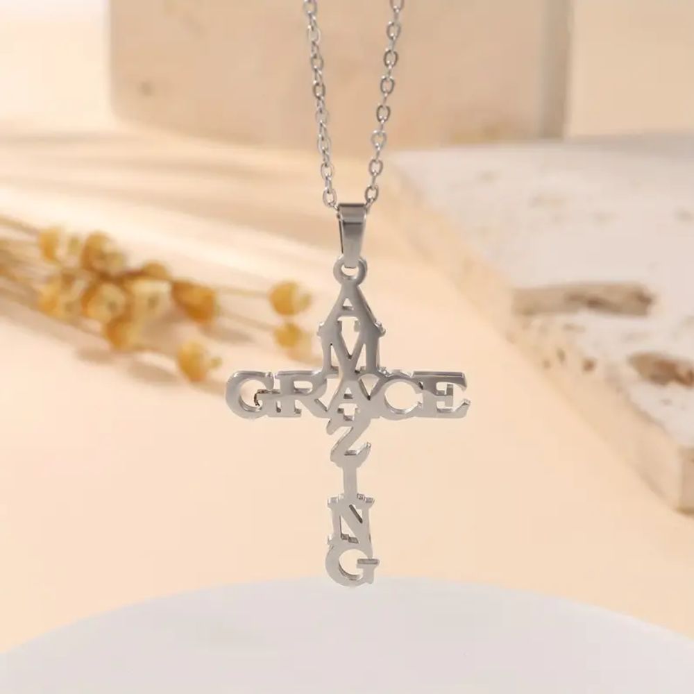 AMAZING GRACE CROSS NECKLACE - Concordia Style Boutique